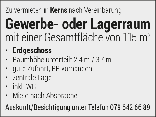 Gewerbe-/Lagerraum, Kerns