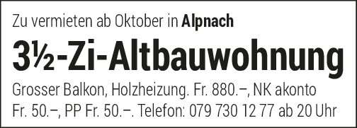 3.5 Zi-Altwohnung, Alpnach