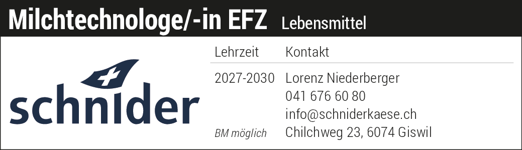 Milchtechnologe/-in EFZ