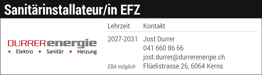 Sanitärinstallateur/in EFZ