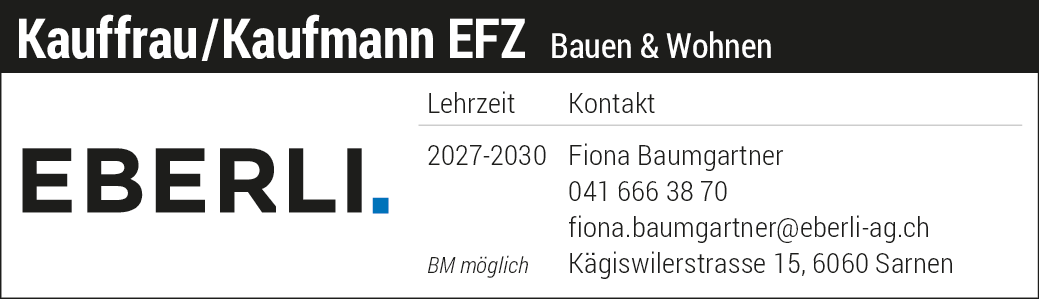 Kauffrau/Kaufmann EFZ
