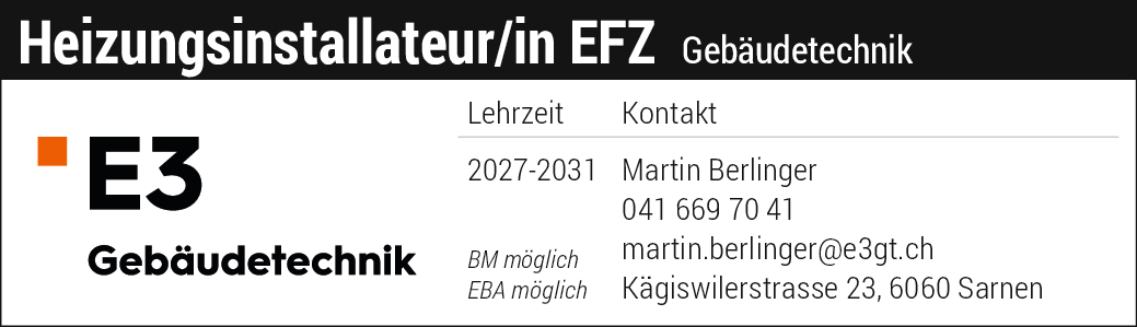 Heizungsinstallateur/in EFZ