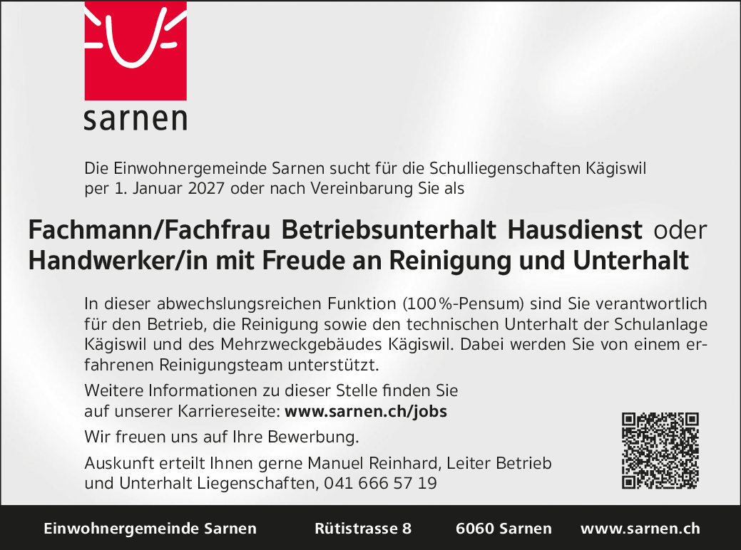 Hausdienst Schule Kägiswil