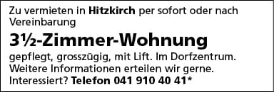 3.5 Zi Wohnung, Hitzkirch