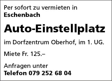 Auto-Einstellplatz, Eschenbach