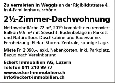 2.5 Zi Dachwohnung, Weggis