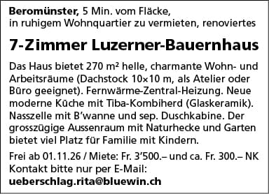 7-Zimmer Luzerner Bauernhaus, Beromünster