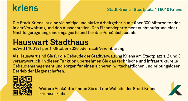 Hauswart Stadthaus 100%