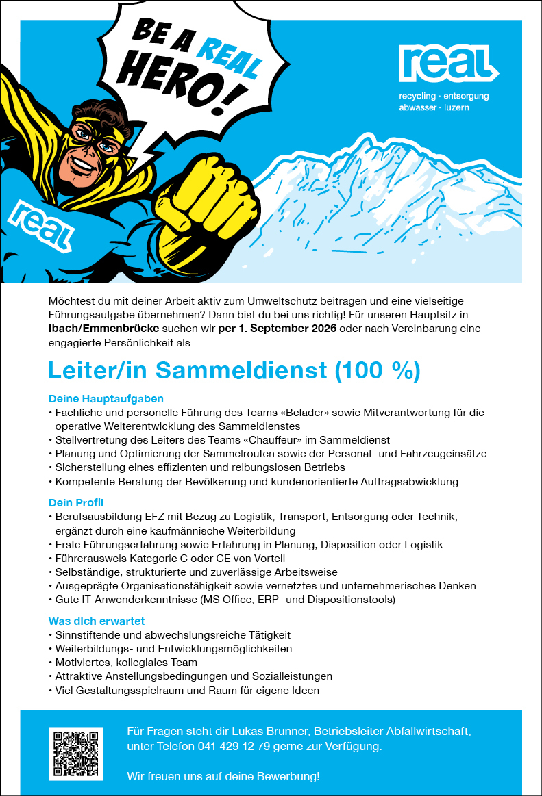 Leiter/in Sammeldienst 100%