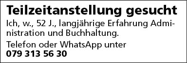 Teilzeitanstellung gesucht