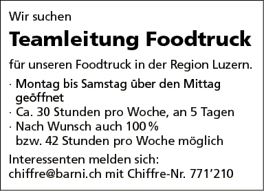 Teamleiter Foodtruck