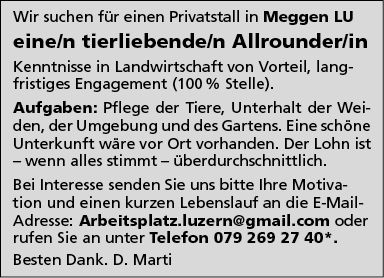 Tierliebende/n Allrounder/in