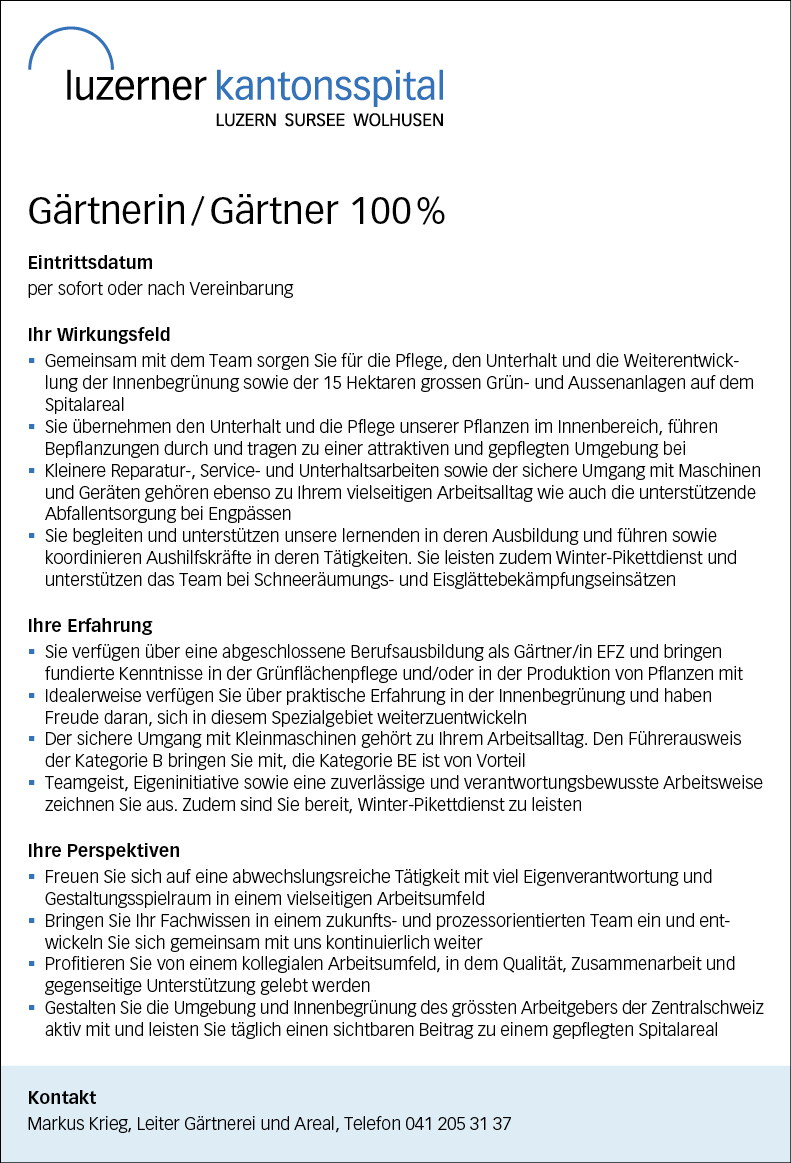Gärtnerin / Gärtner 100%