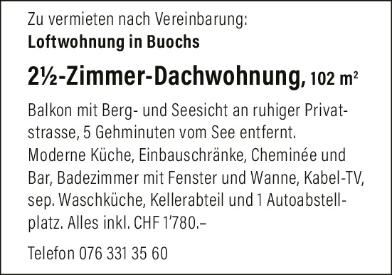 2.5 Zi-Wohnung, Buochs