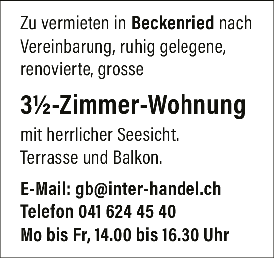 3.5 Zi-Wohnung, Beckenried