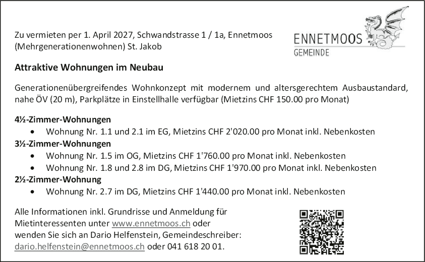 Div. Wohnungen, Ennetmoos