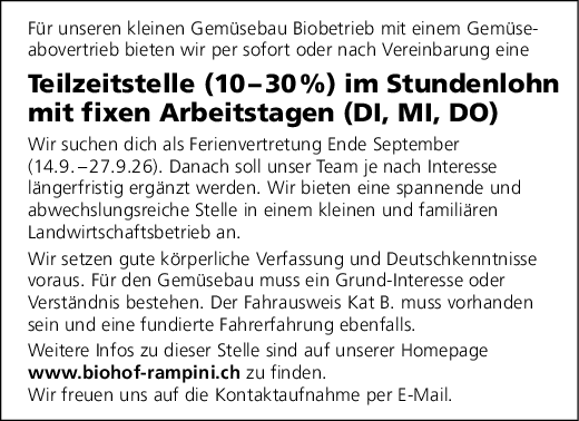 Teilzeitstelle