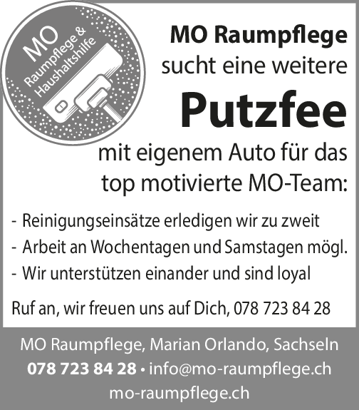 Putzfee gesucht