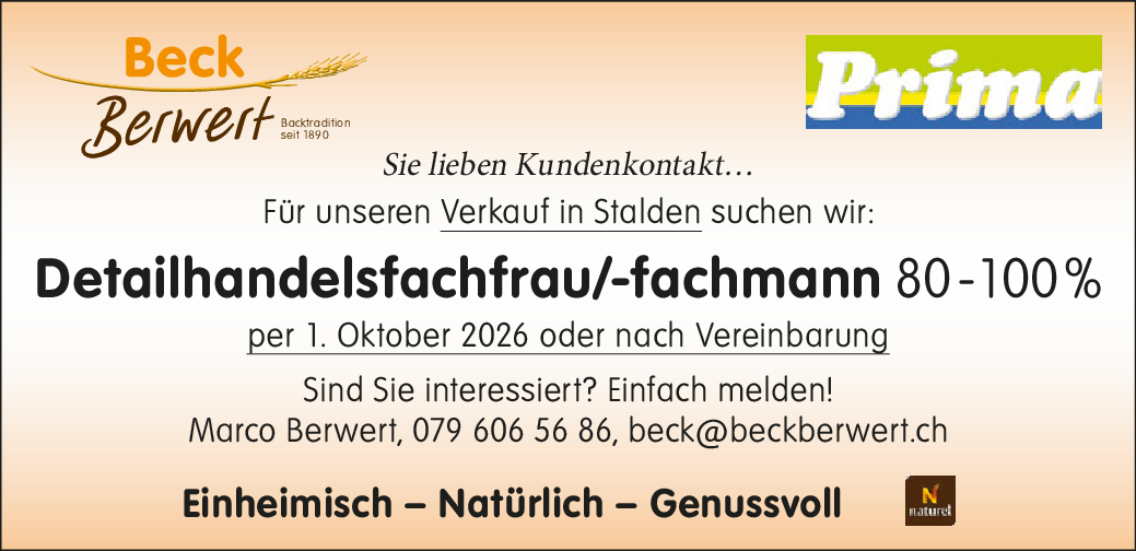 Detailhandelsfachfrau/-mann 80-100%