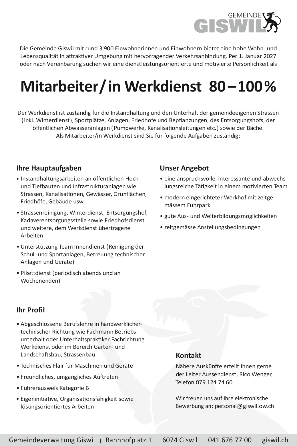 Mitarb. Aussendienst Werkhof