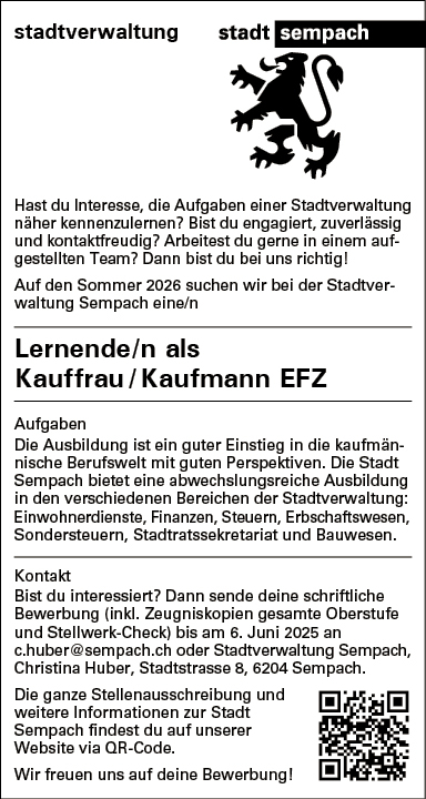 Lernende/n Kauffrau/Kaufmann EFZ