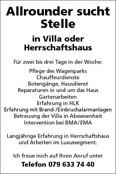 Allrounder sucht Stelle