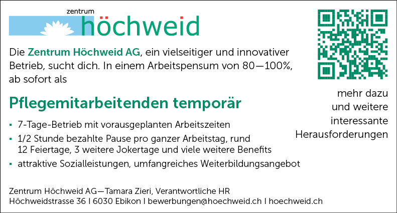 Pflegemitarbeitende temporär