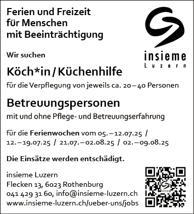 Köch*in/Küchenhilfe / Betreuungspersonen