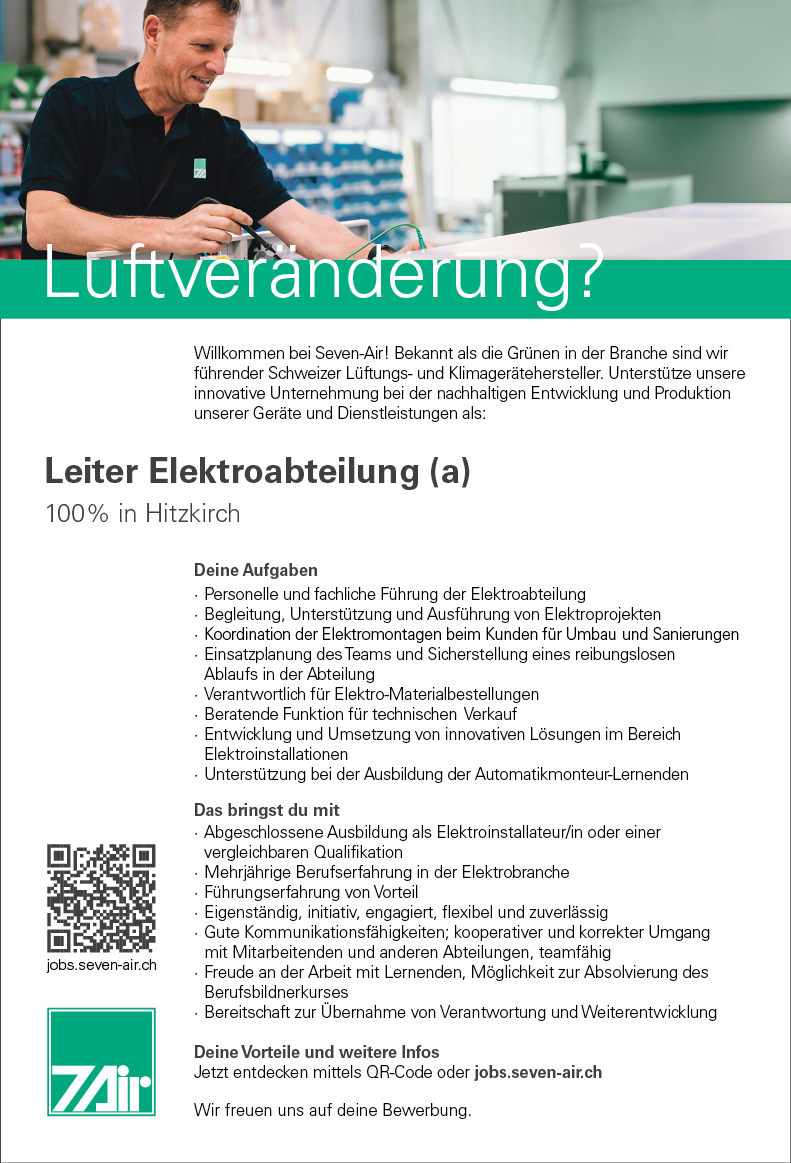 Leiter Elektroabteilung (a)