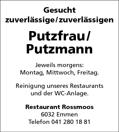 Putzfrau / Putzmann