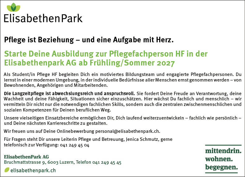 Pflegeperson HF Ausbildung