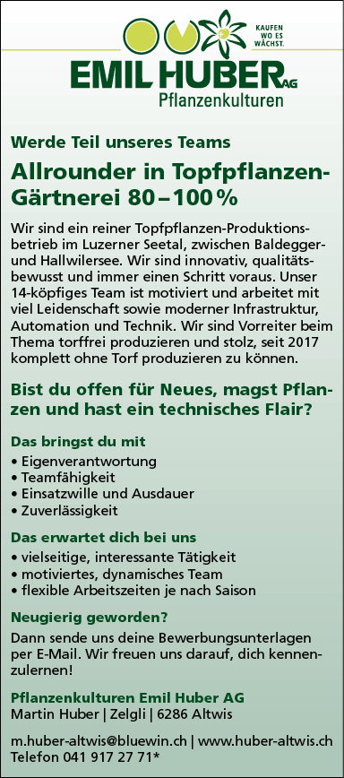 Allrounder für Gärtnerei