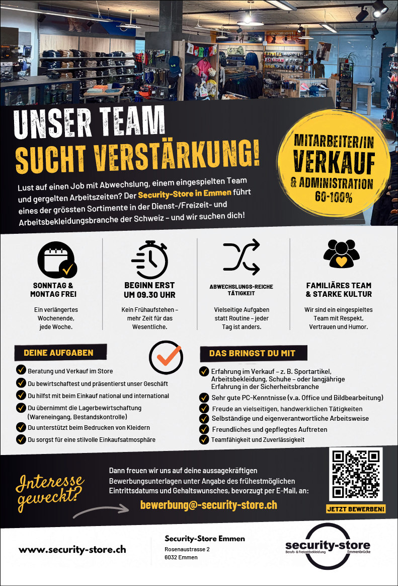 Mitarbeiter/in Verkauf & Admin.