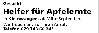 Helfer/in für Apfelernete