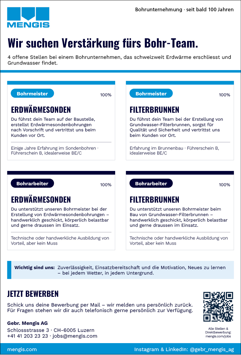 Verstärkung Bohrteam
