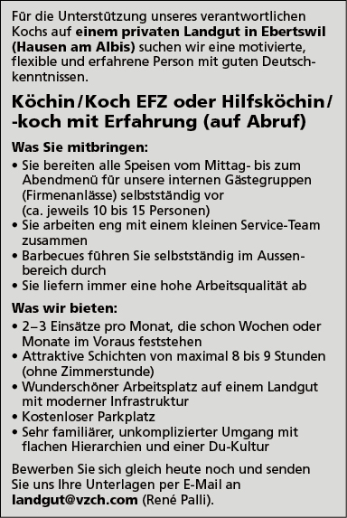 Köchin/Koch EFZ