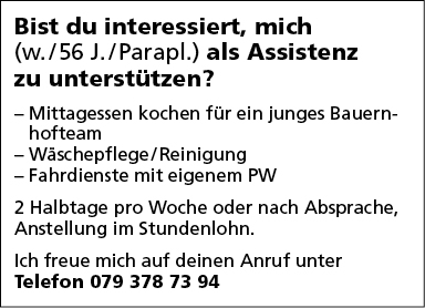 als Assistenz zu unterstützen