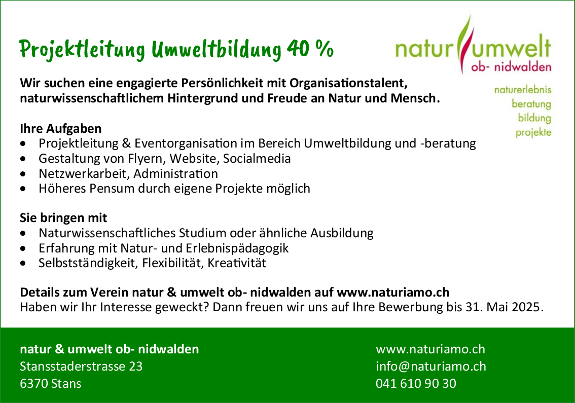 Projektleitung Umweltbildung 40%