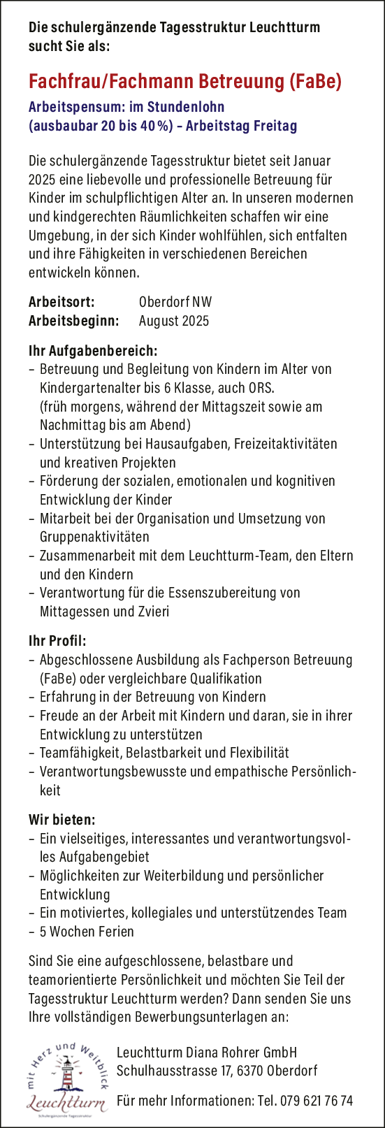 Fachfrau/mann Betreuung