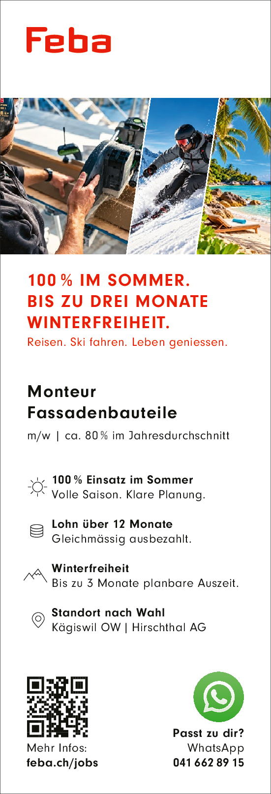 Monteur Fassadenbauteile m/w ca. 80%