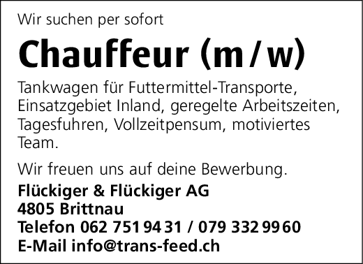 Chauffeur gesucht