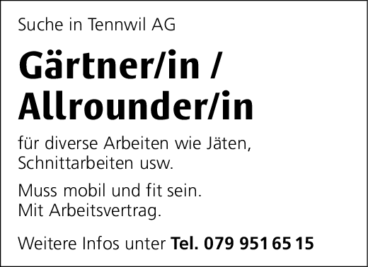 Gärtner/in / Allrounder/in